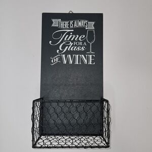Chic Blue Wine Cork Holder Wall Decor